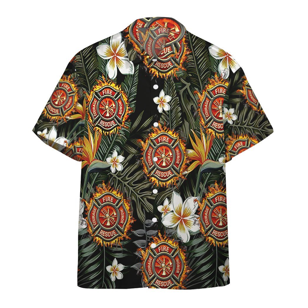  3D Firefighter Hawaiian Custom Short Sleeve Short