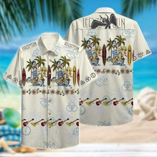 Led Zeppelin Rock Band Fanmade Baseball Hawaiian Shirt Full Size