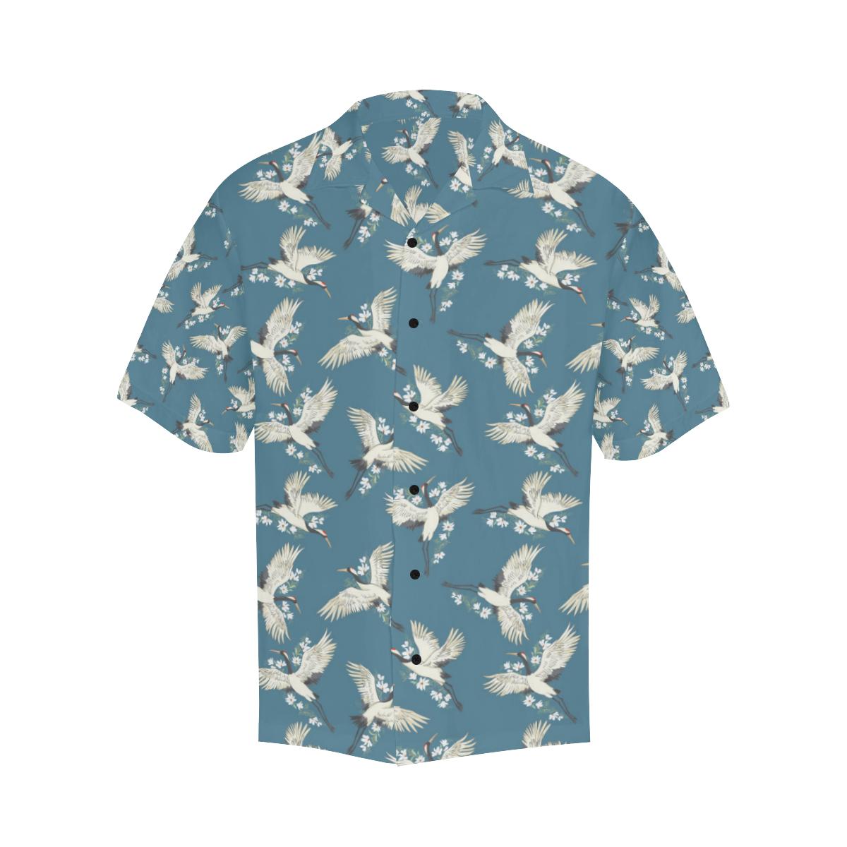 Crane Pattern Print Design Hawaiian Shirt