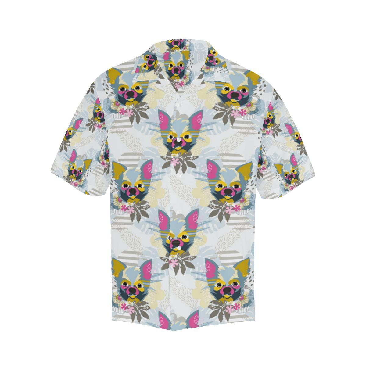 Chihuahua Pattern Mens All Over Print Hawaiian Shirt