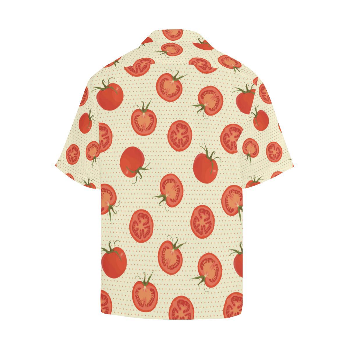 Tomato Dot Background Mens All Over Print Hawaiian Shirt