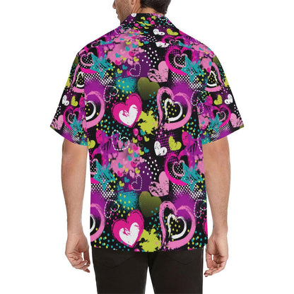 Heart Dot Wave Star Creative Design Pattern Mens All Over Print Hawaiian Shirt