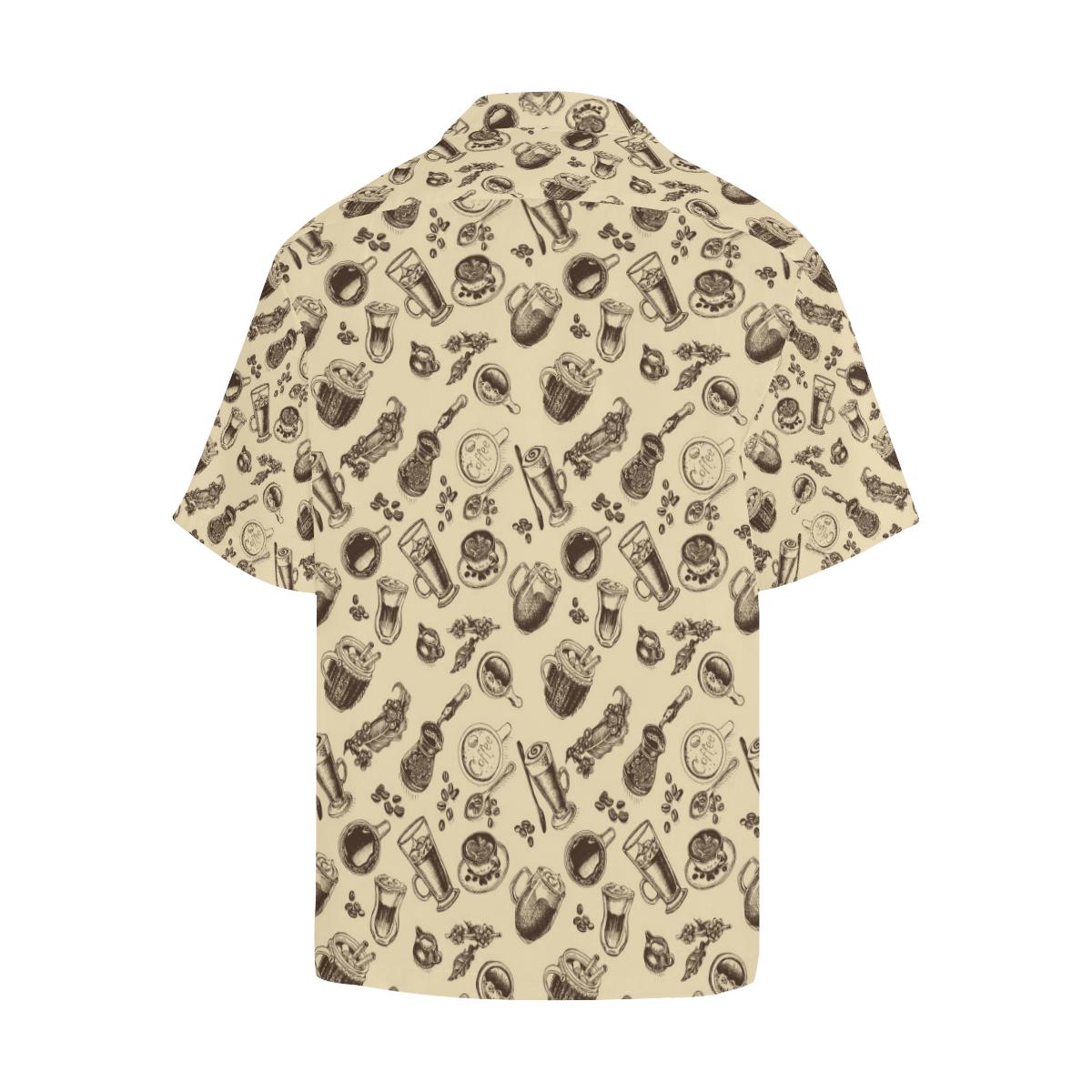 Coffee Pattern Print Design Hawaiian Shirt