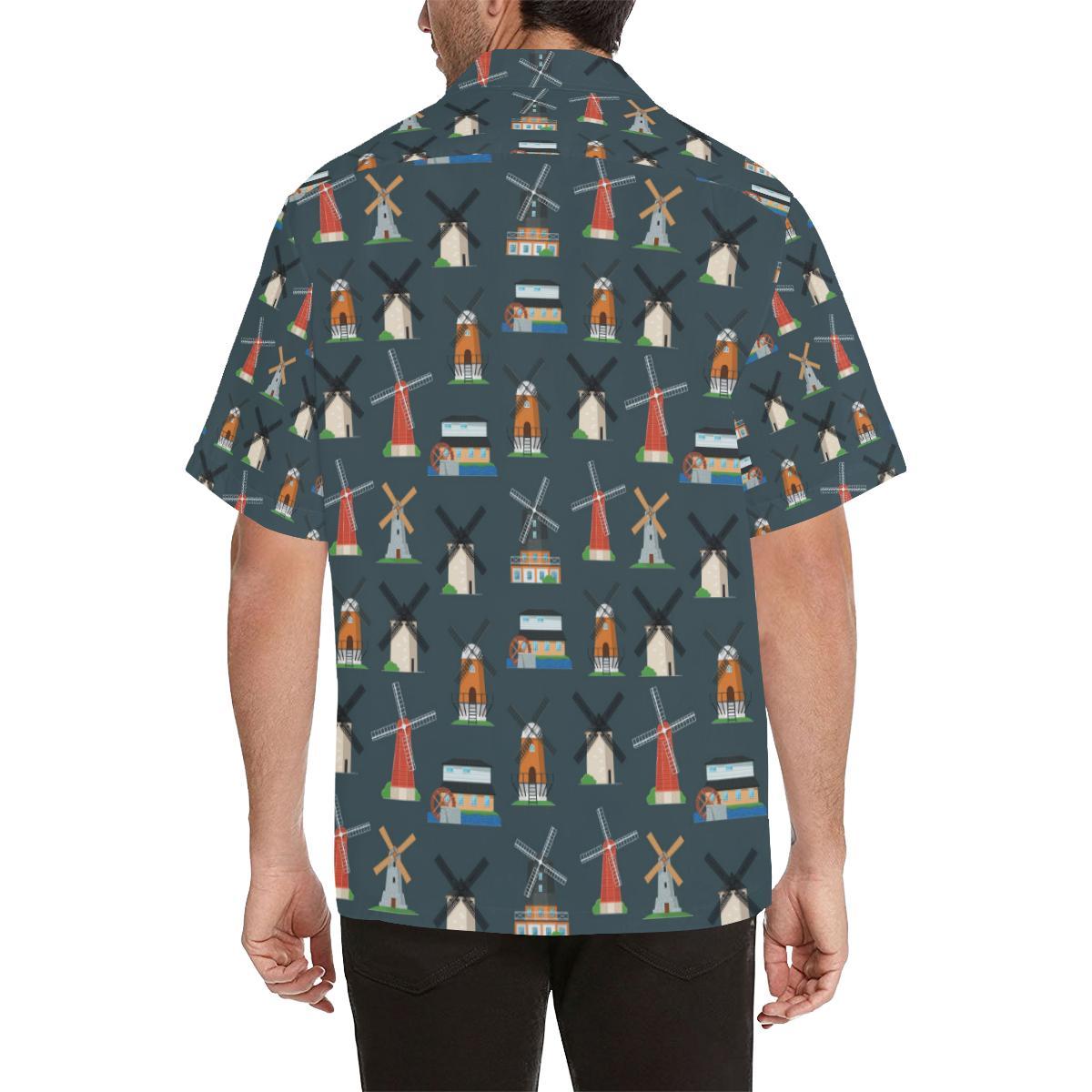 Windmill Pattern Print Design 0 Hawaiian Shirt