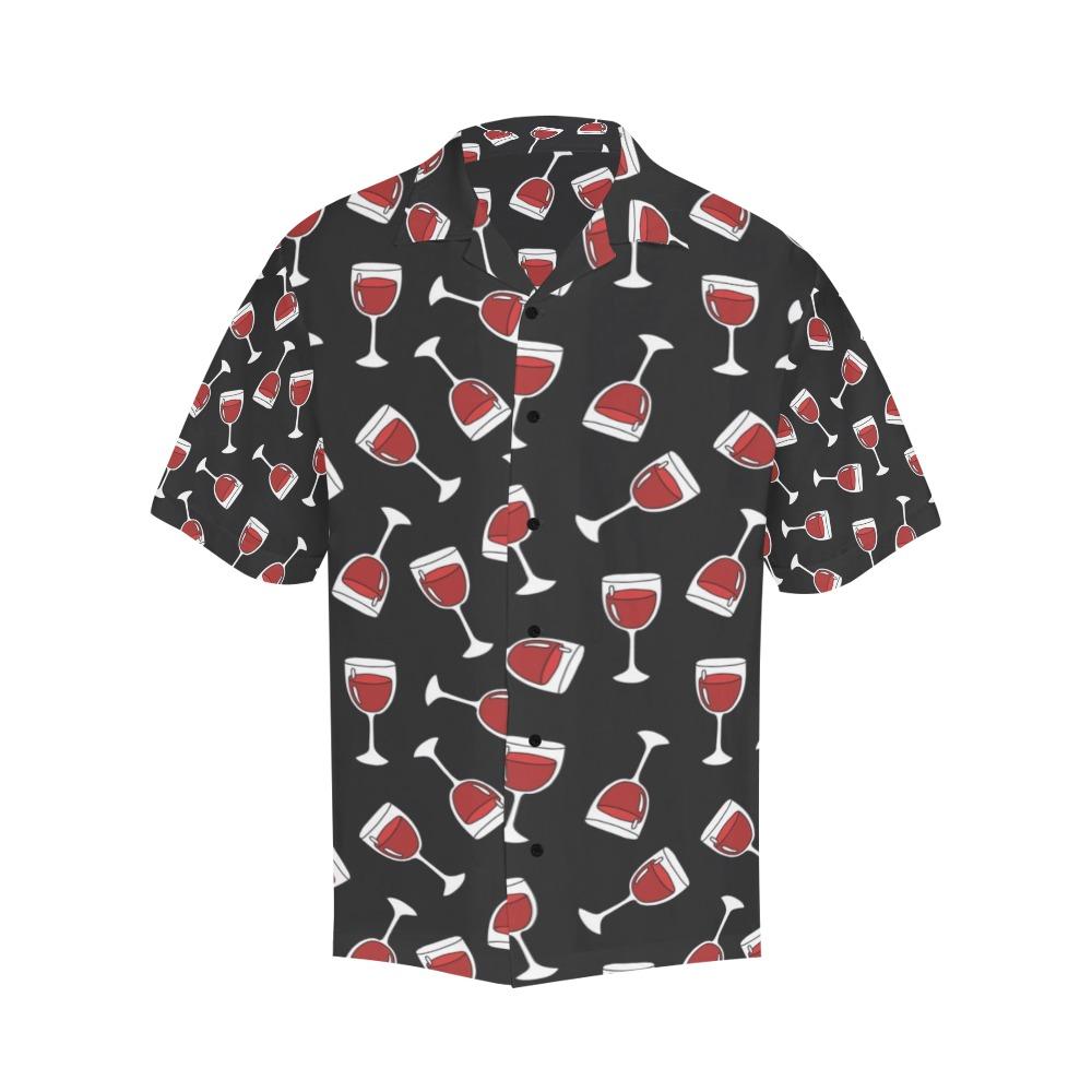 Wine Glass Print Design Hawaiian Shirt