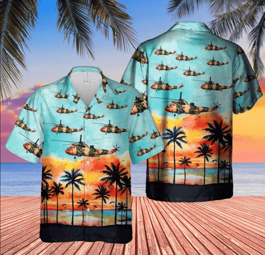 Sunset Beach Belgian Air Force Mk48 Aloha Hawaiian Shirts #Dh