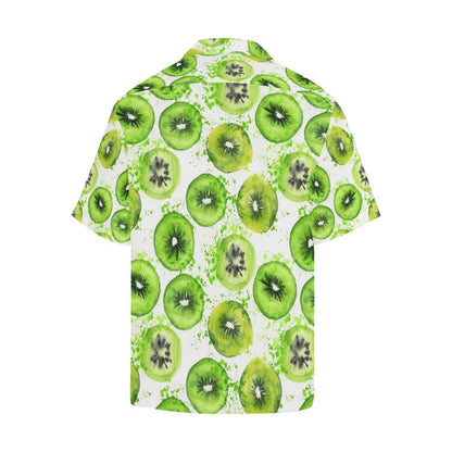 Watercolor Kiwi Pattern Mens All Over Print Hawaiian Shirt