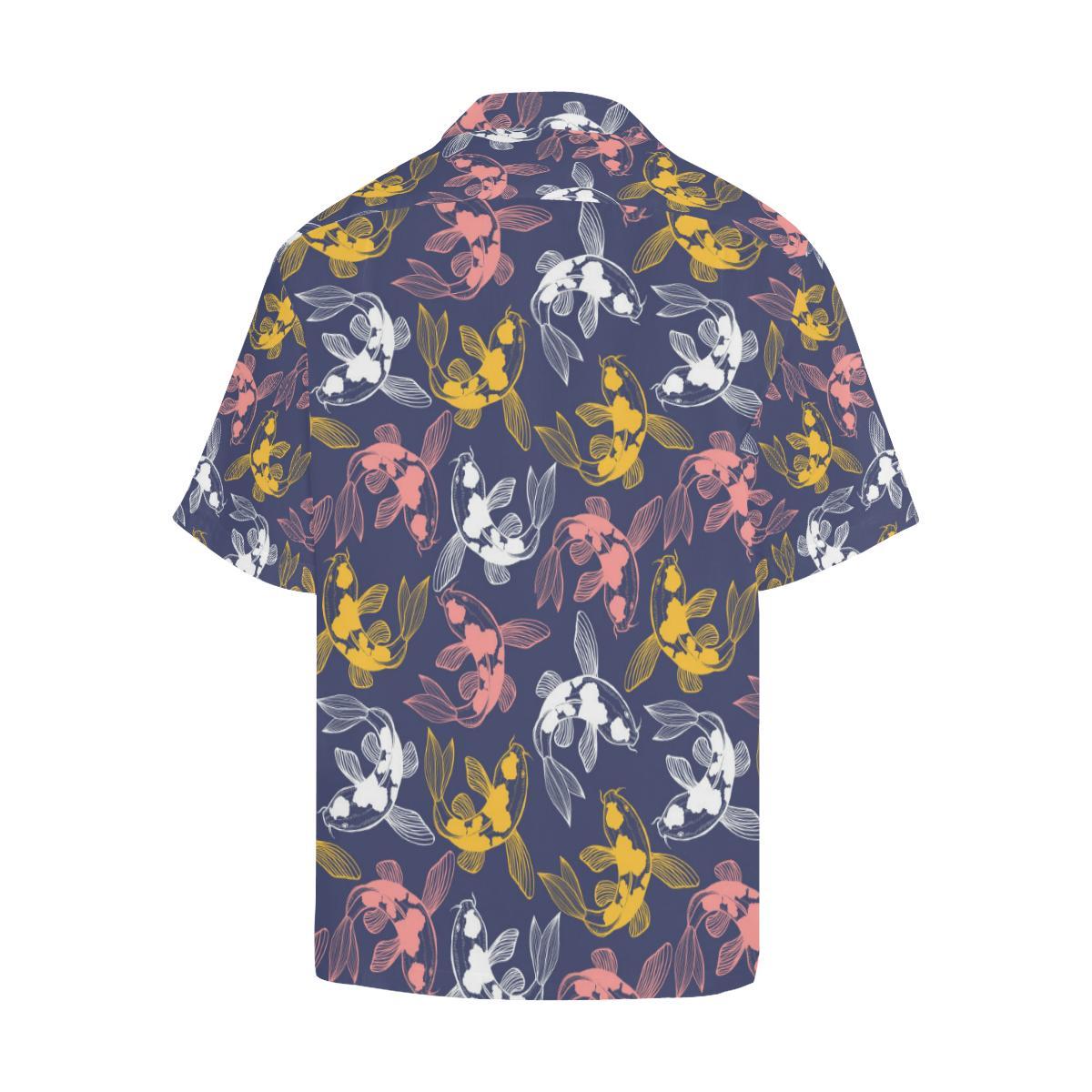 Koi Fish Carp Pattern Mens All Over Print Hawaiian Shirt