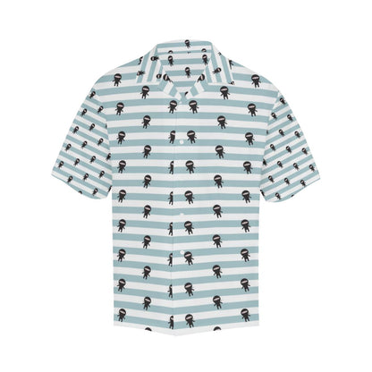 Ninja Pattern Stripe Background Mens All Over Print Hawaiian Shirt