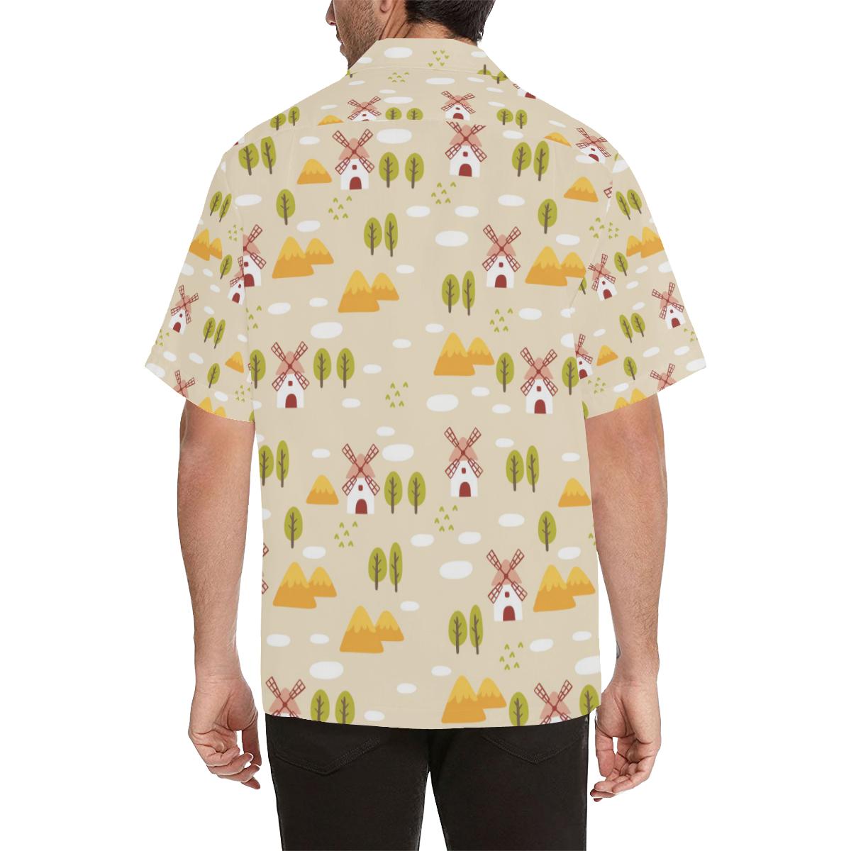 Windmill Pattern Mens All Over Print Hawaiian Shirt