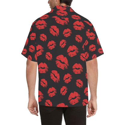Lip Red Pattern Print Design Hawaiian Shirt