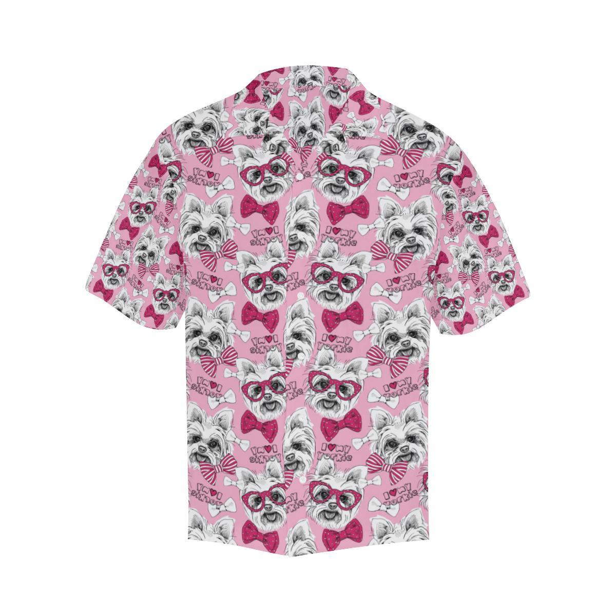 Yorkshire Terrier Pattern Print Design 03 Mens All Over Hawaiian Shirt