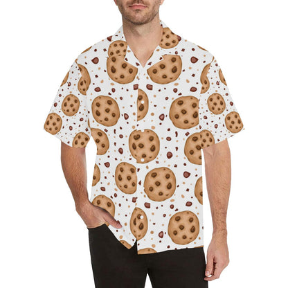 Chocolate Chip Cookie Pattern Mens All Over Print Hawaiian Shirt
