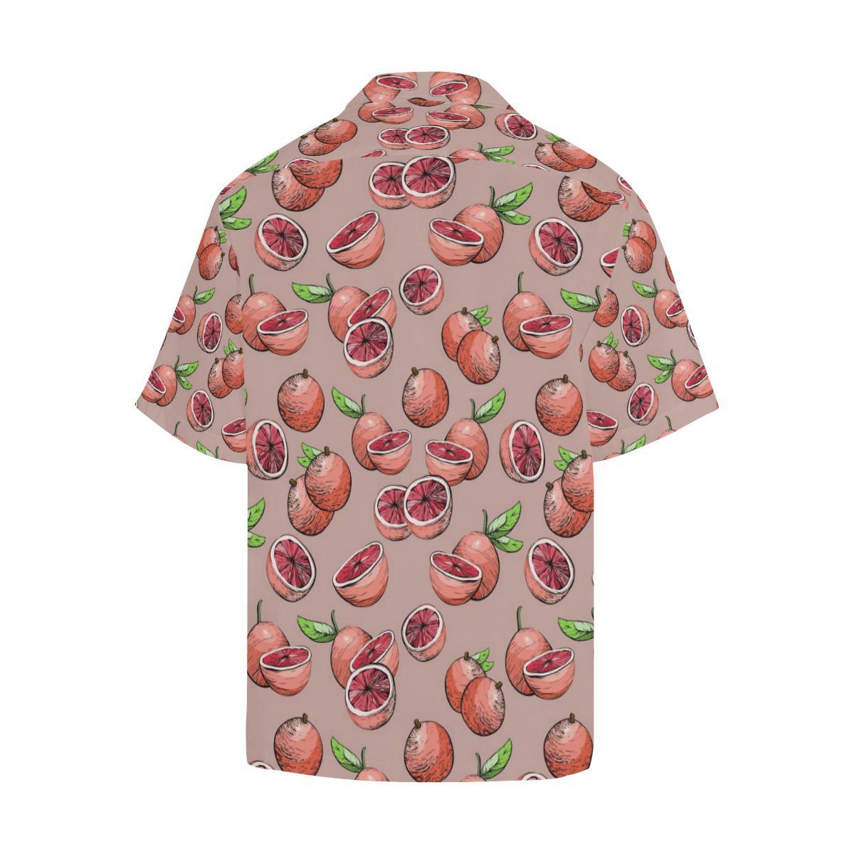 Grapefruit Pattern Background Mens All Over Print Hawaiian Shirt