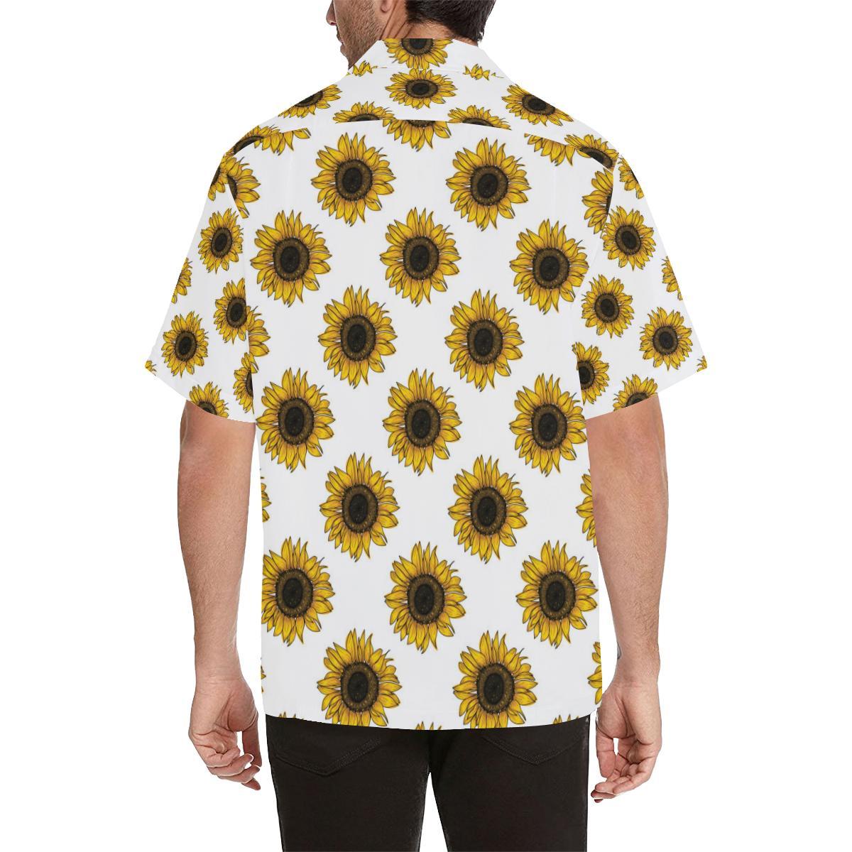 Sunflowers Design Pattern Mens All Over Print Hawaiian Shirt
