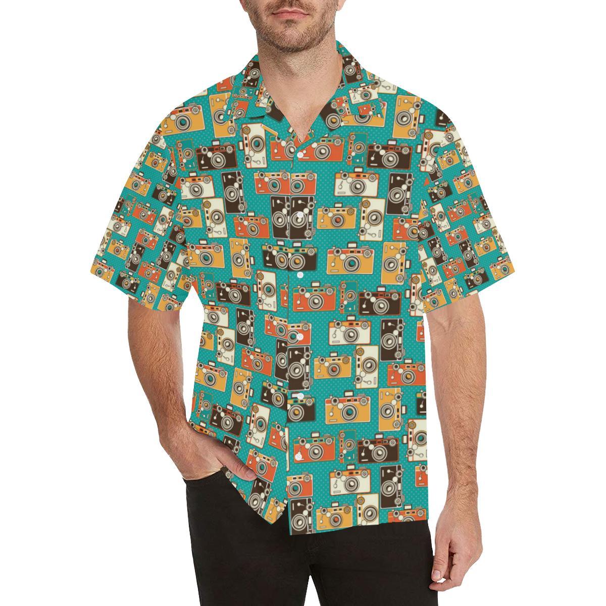 Camera Pattern Print Design Hawaiian Shirt