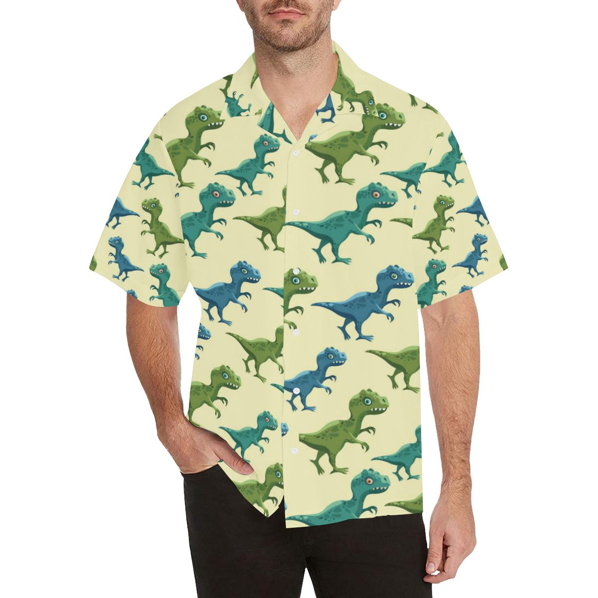 T Rex Pattern Print Design A Hawaiian Shirt