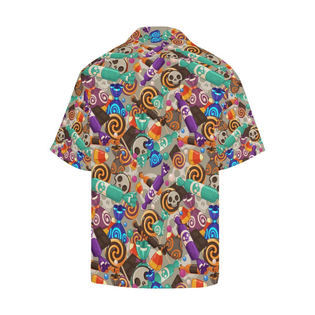 Halloween Candy Pattern Mens All Over Print Hawaiian Shirt