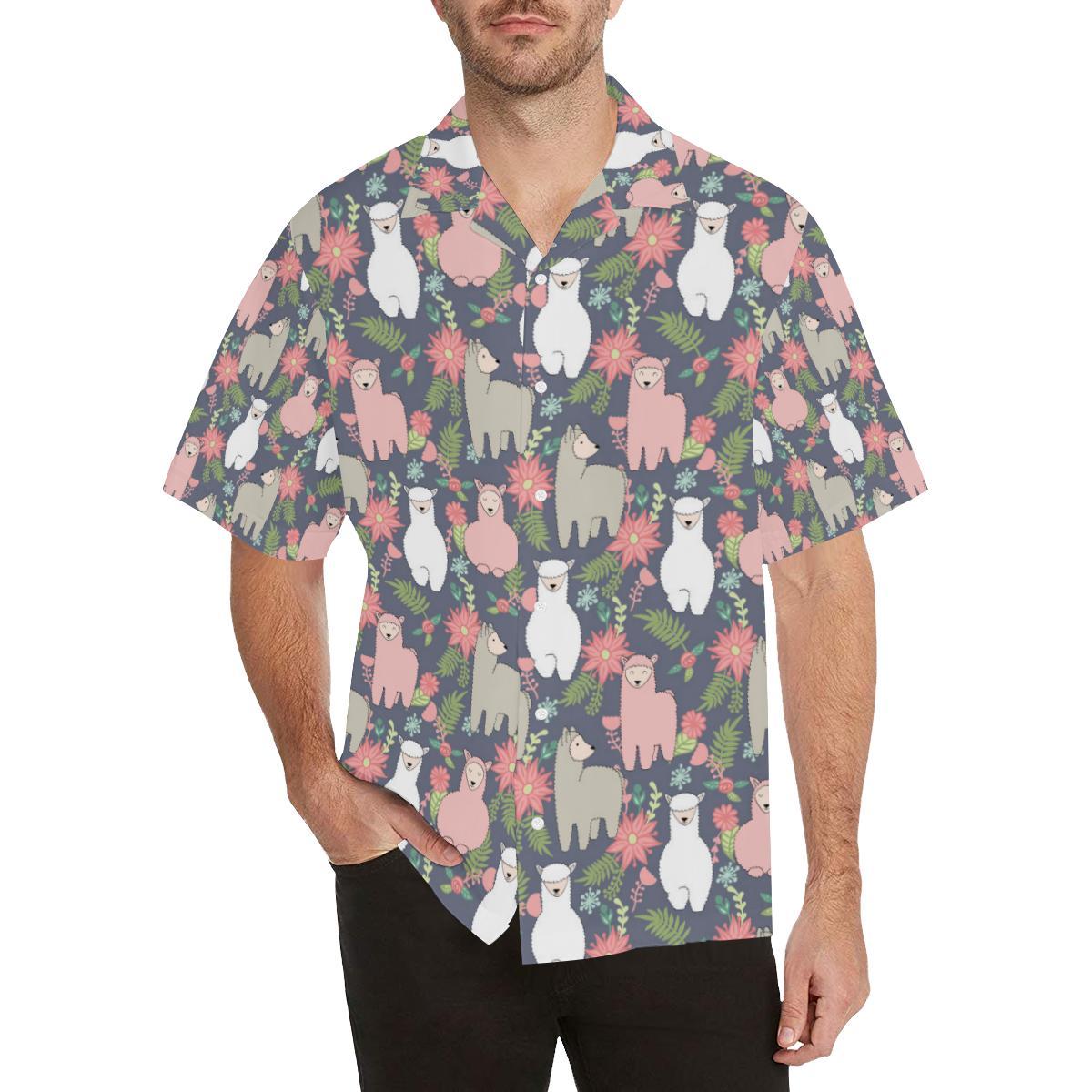 Alpaca Pattern Print Design Hawaiian Shirt