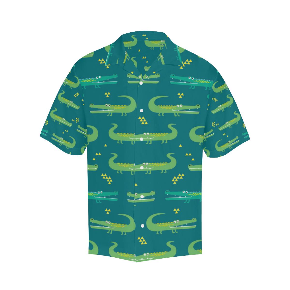 Crocodile Pattern Mens All Over Print Hawaiian Shirt