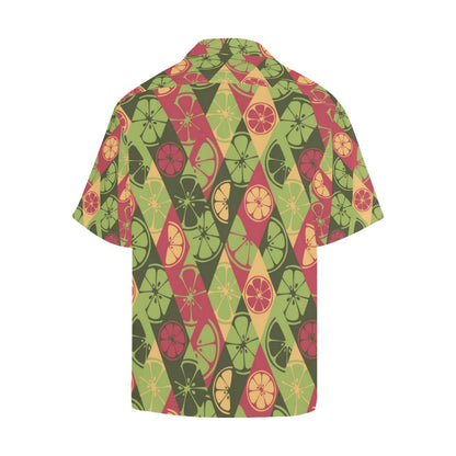 Cool Geometric Lime Pattern Mens All Over Print Hawaiian Shirt