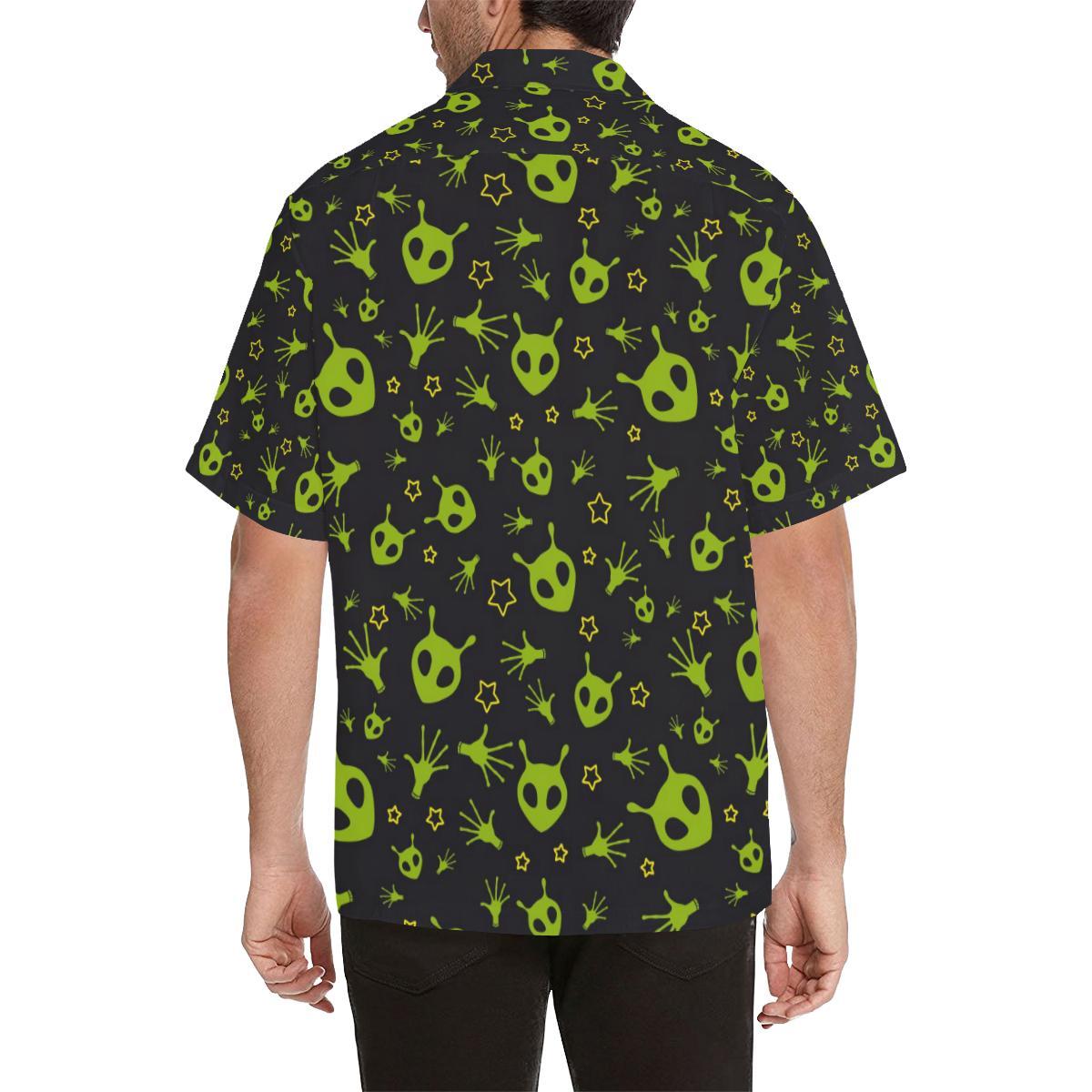 Alien Pattern Print Design 02 Mens All Over Hawaiian Shirt