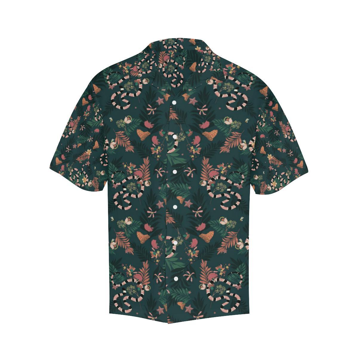 Snake Forest Pattern Mens All Over Print Hawaiian Shirt