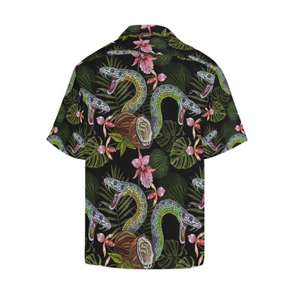 Snake Leaves Coconut Pattern Mens All Over Print Hawaiian Shirt