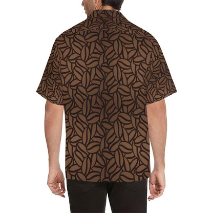 Coffee Bean Pattern Mens All Over Print Hawaiian Shirt