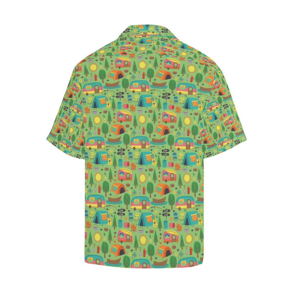 Camping Camper Pattern Print Design Hawaiian Shirt