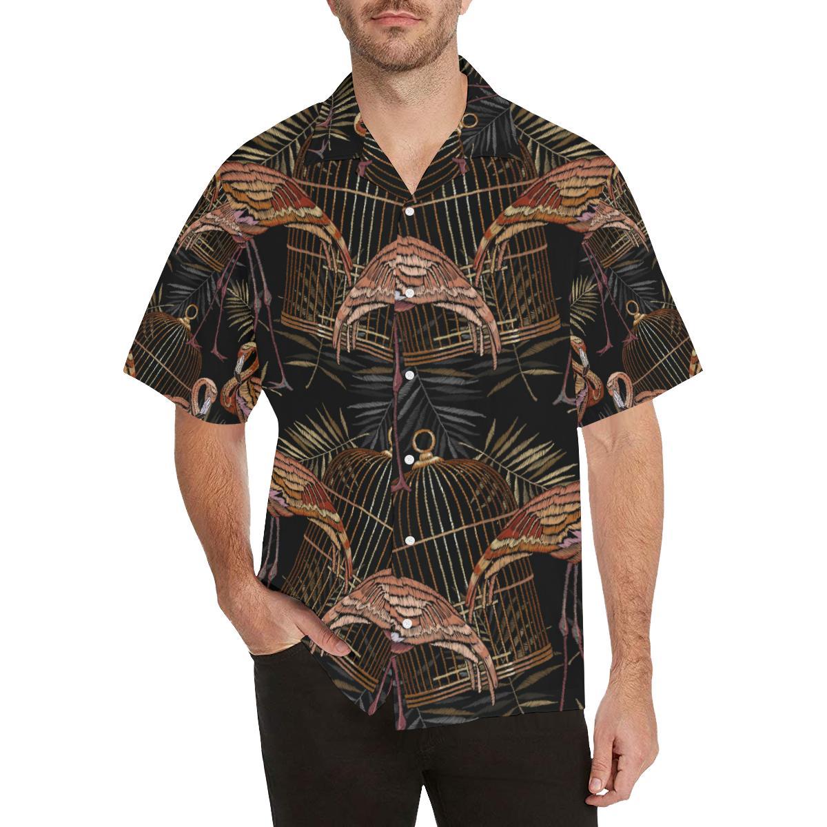 Flamingo Pattern Background Mens All Over Print Hawaiian Shirt