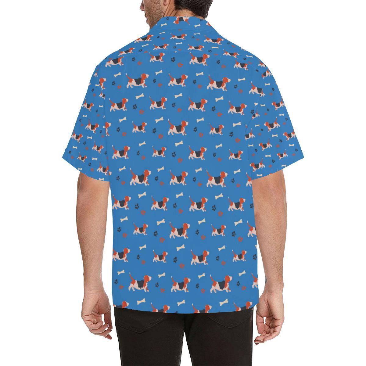 Basset Hound Pattern Print Design Hawaiian Shirt
