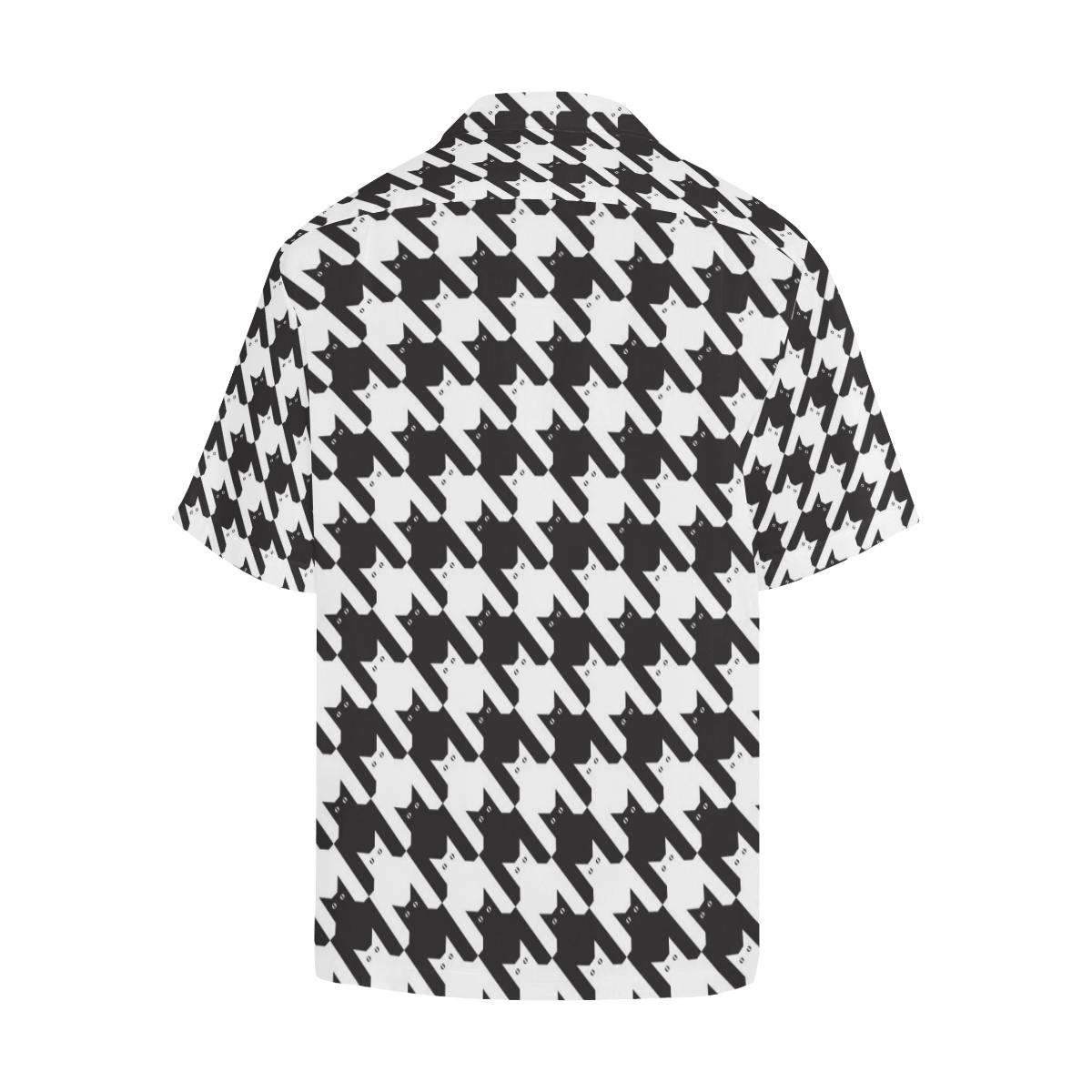 Cat Houndstoothpattern Print Design Hawaiian Shirt