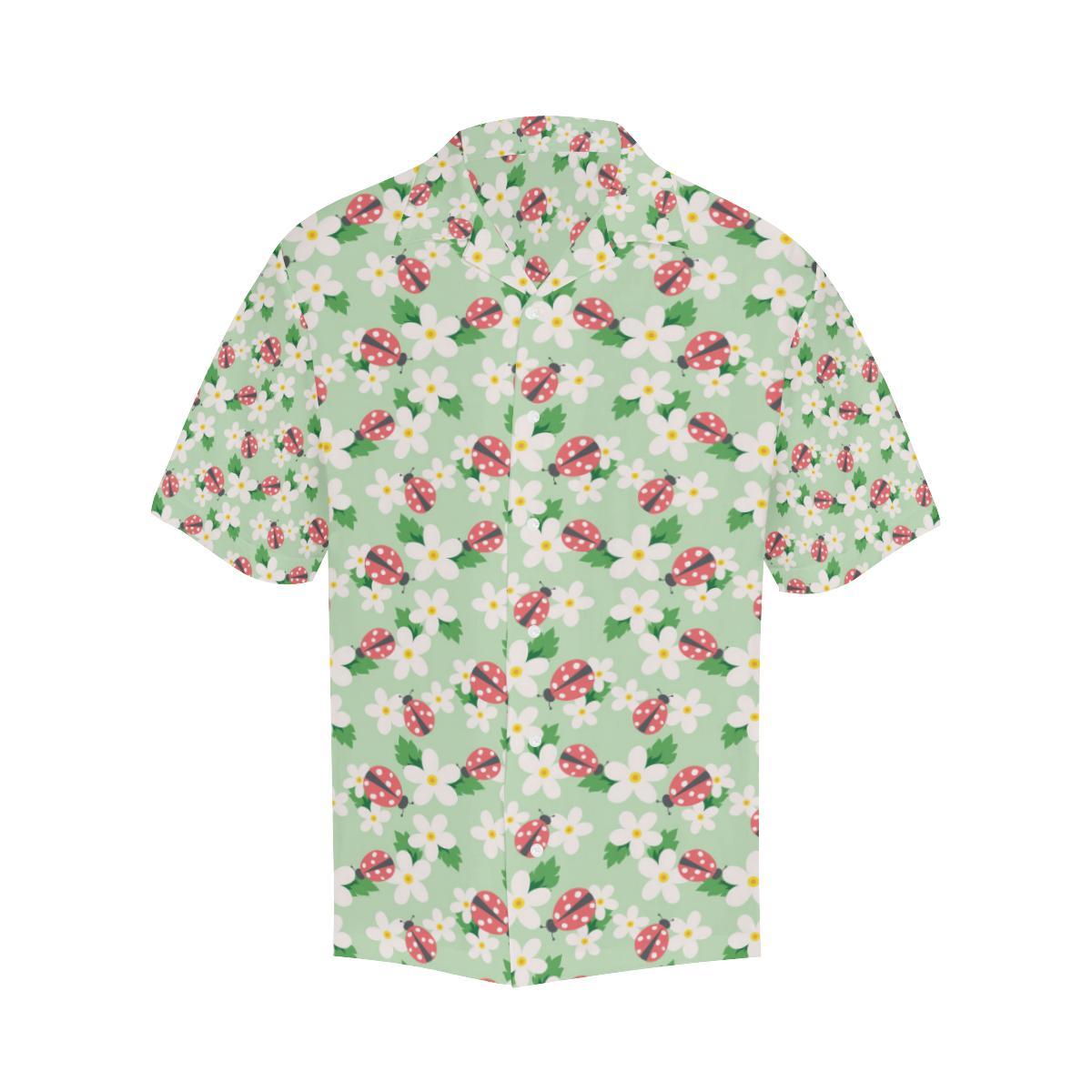 Ladybug Pattern Print Design 05 Mens All Over Hawaiian Shirt