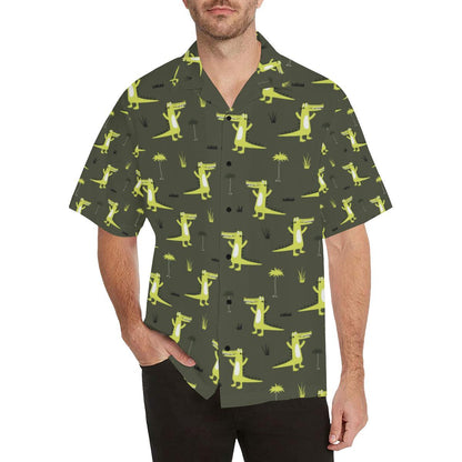 Alligator Pattern Print Design Hawaiian Shirt