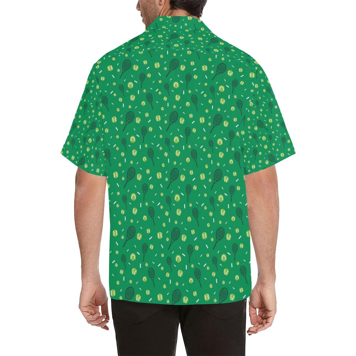 Tennis Pattern Print Design 03 Mens All Over Hawaiian Shirt