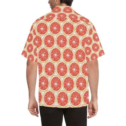 Sliced Grapefruit Pattern Mens All Over Print Hawaiian Shirt