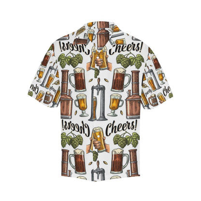 Beer Cheer Pattern Mens All Over Print Hawaiian Shirt