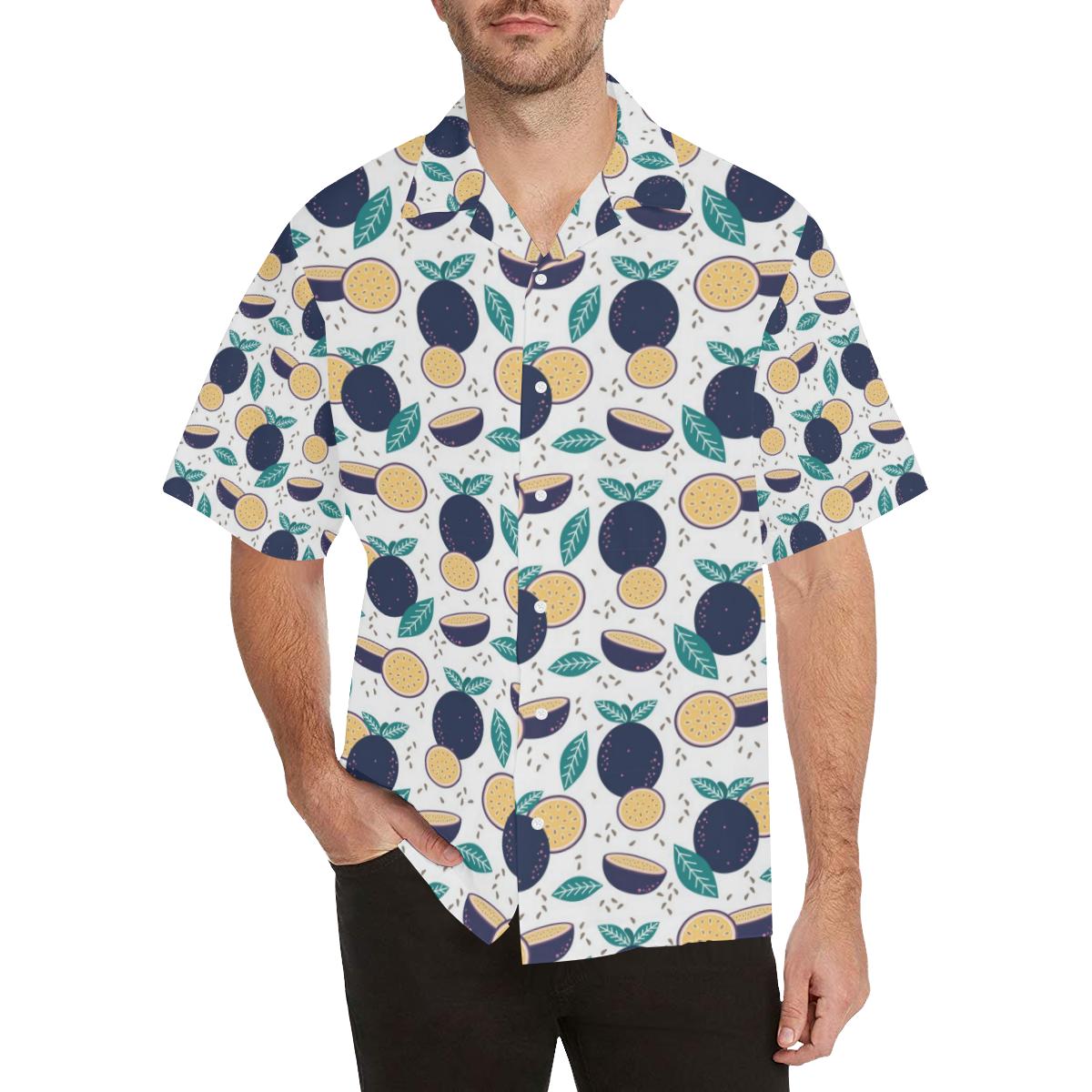 Passion Fruit Pattern Mens All Over Print Hawaiian Shirt