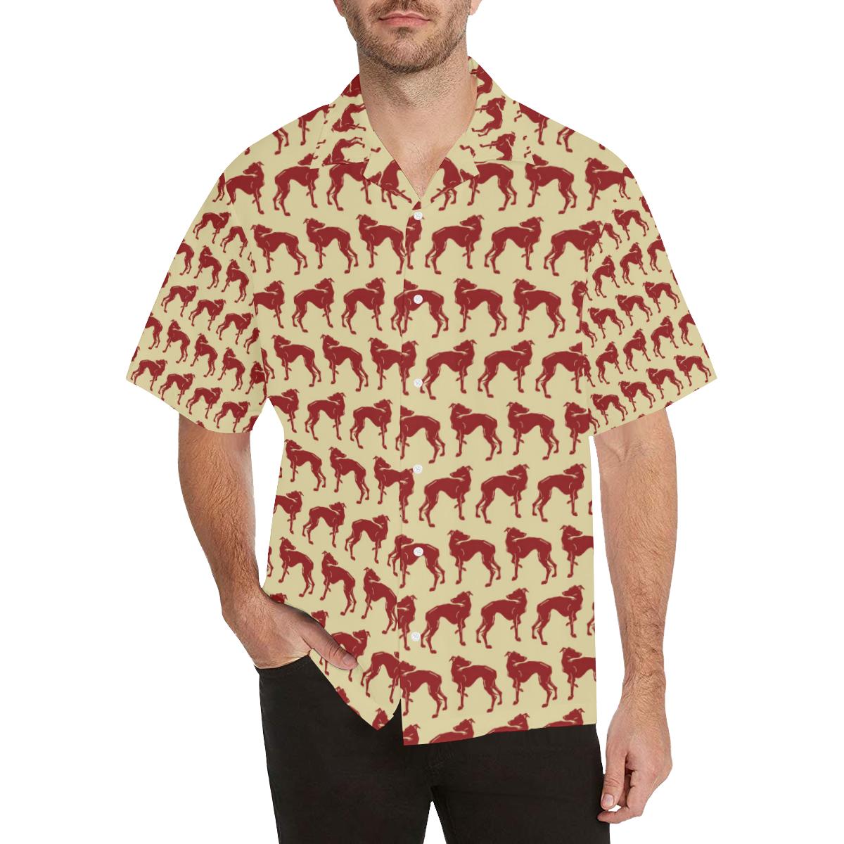 Greyhound Pattern Print Design 04 Mens All Over Hawaiian Shirt