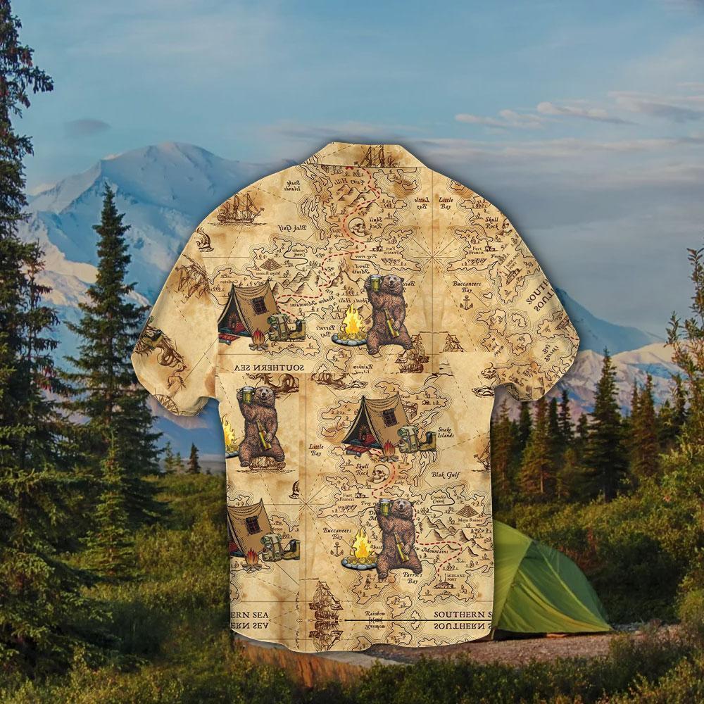 Camping Bear Hawaiian Shirt