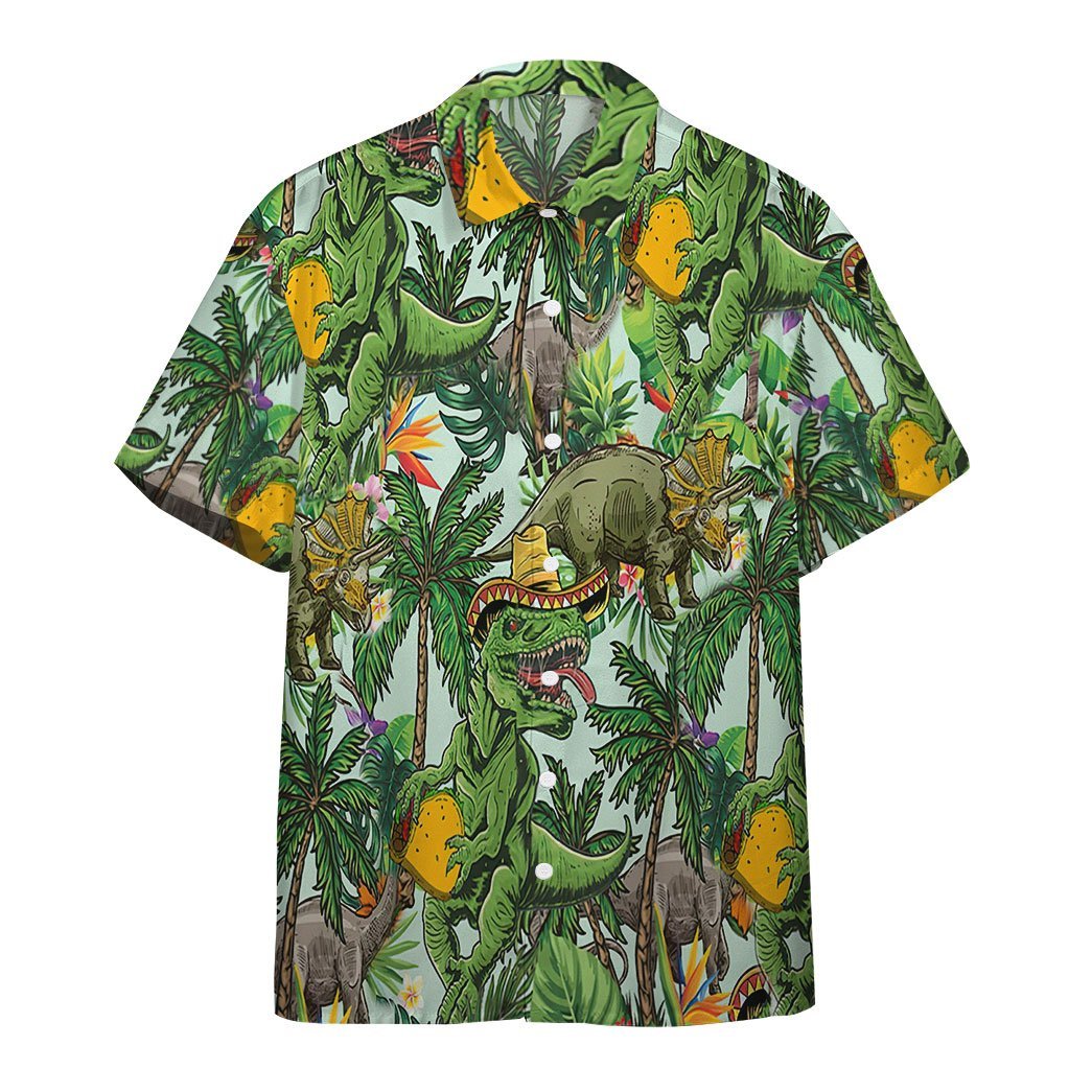  3D Dinosaurs Taco Hawaiian Custom Short Sleeve Shirts