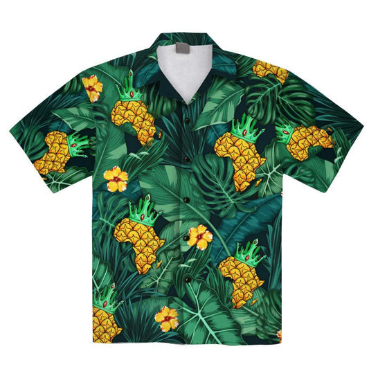 African Map Pineapple Tropical Hawaiian Aloha Shirt