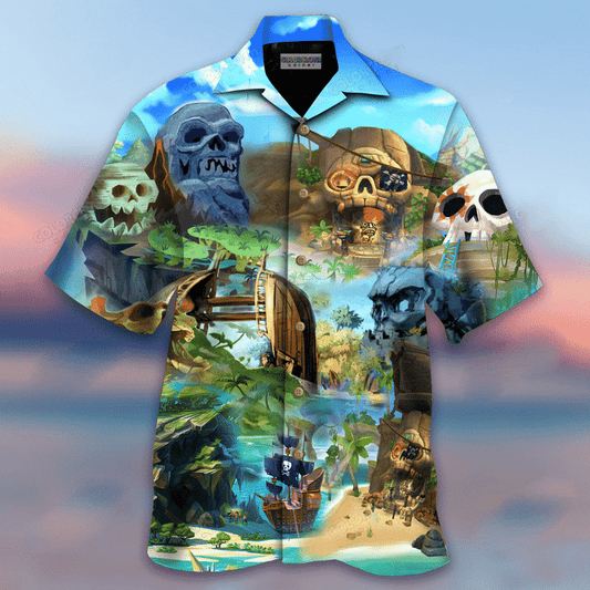 Amazing The Pirates Skull Island Hawaiian Aloha Shirt #Va