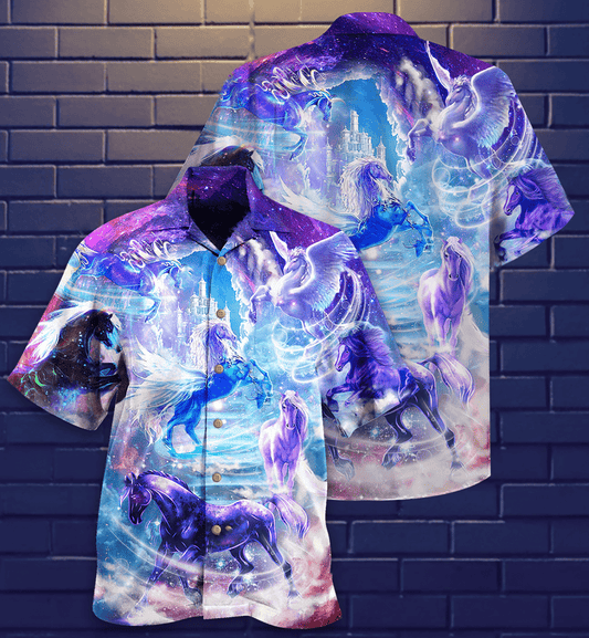 Horse Fly To The Galaxy Unisex Hawaiian Shirt