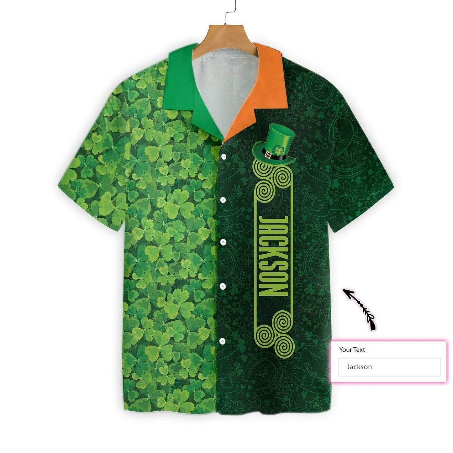 Personalized Shamrock Happy Saint Patrick's Day Hawaiian Aloha Shirts Custom Name