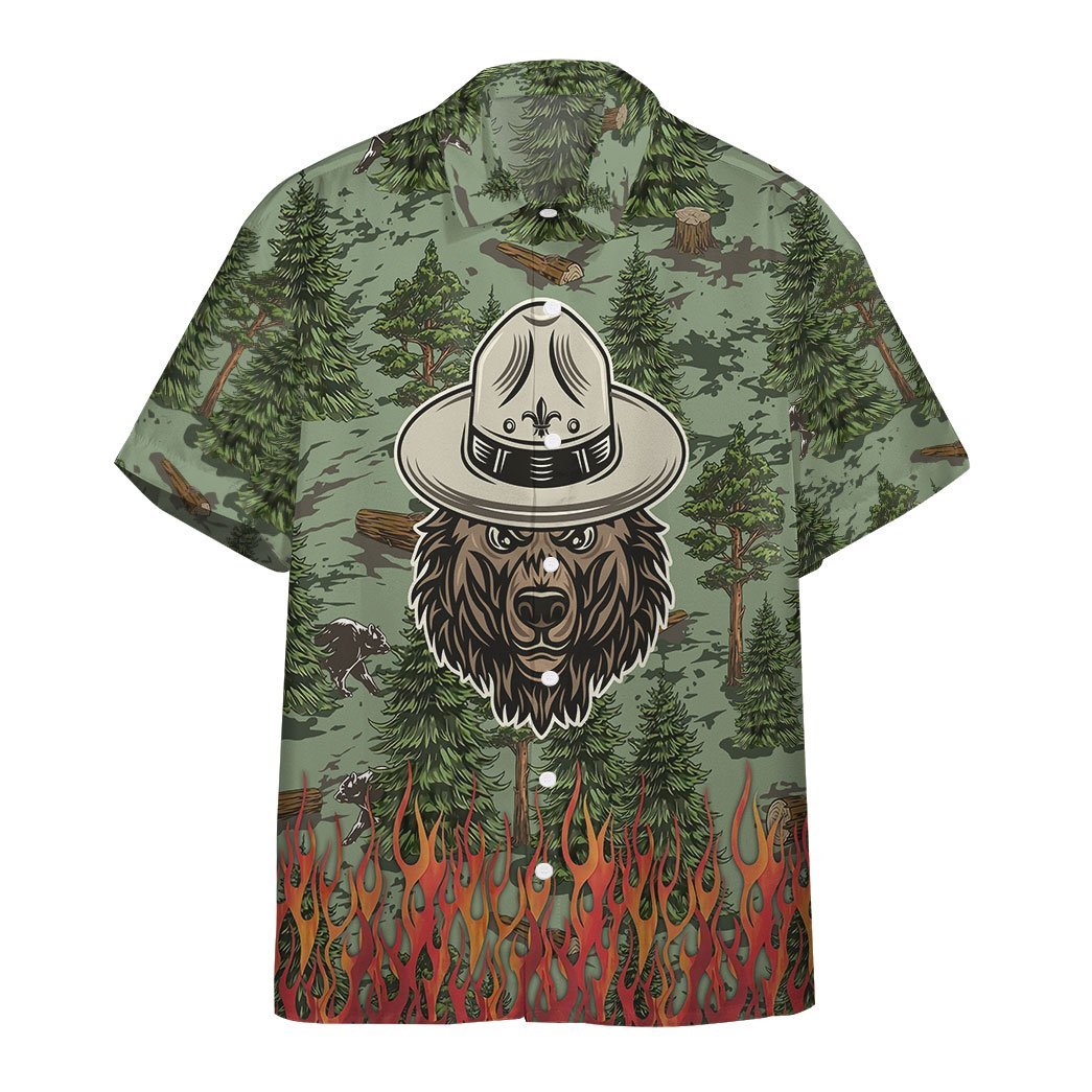  3D Camping Sheriff Bear Drink Beer Custom Hawaii Shirt