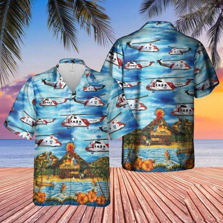 Sikorsky Hh-52 Us Coast Guard Helicopter Hawaiian Shirts