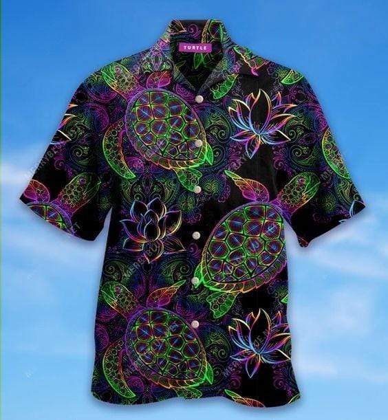 Hawaiian Aloha Shirts Mandala Turtle