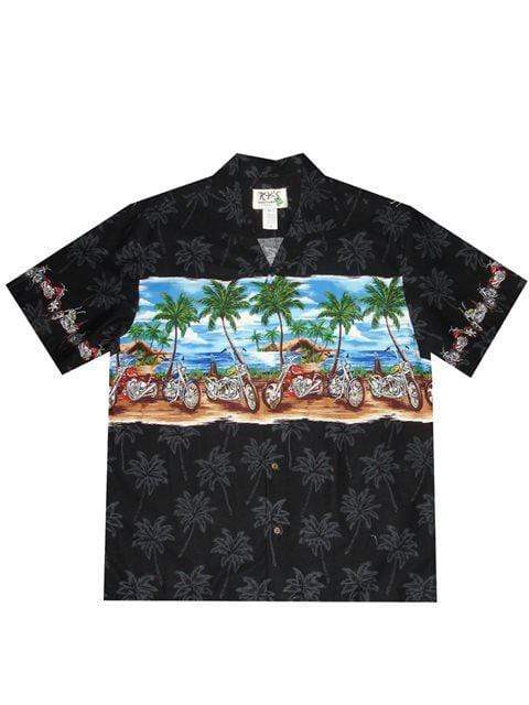 Motorcycles Coconut Black Unisex Hawaiian Shirts